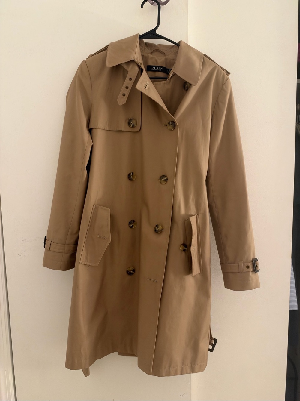 Ralph Lauren Double-Breasted Tan Trench Coat